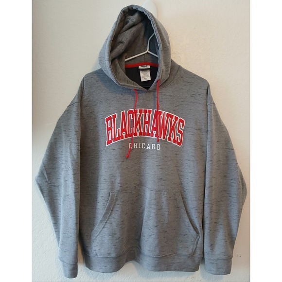 Chicago Blackhawks NHL Hoodie NHL Men XL 46/48 Grey Pull Over Sweater NWOT #246C - Picture 1 of 9